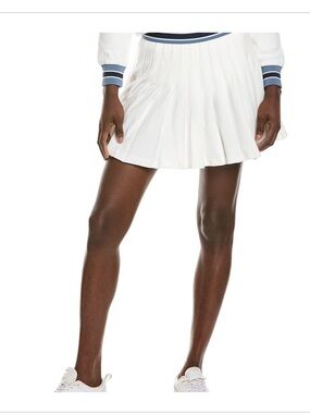 The Upside White Cordova Boince tennis Skirt with Navy & blue Trim